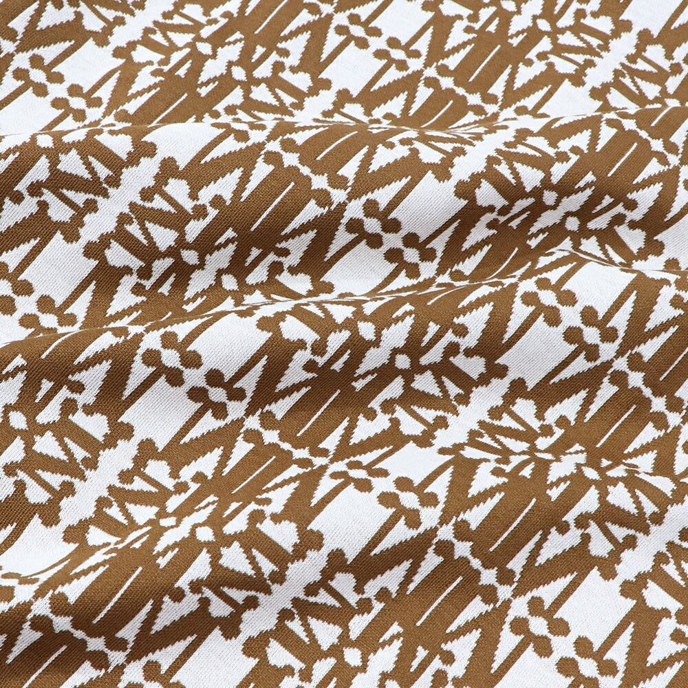 Max Mara ワンピース ホワイト×ブラウン 半袖 ロングワンピース ロゴ 16210132