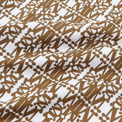 Max Mara ワンピース ホワイト×ブラウン 半袖 ロングワンピース ロゴ 16210132