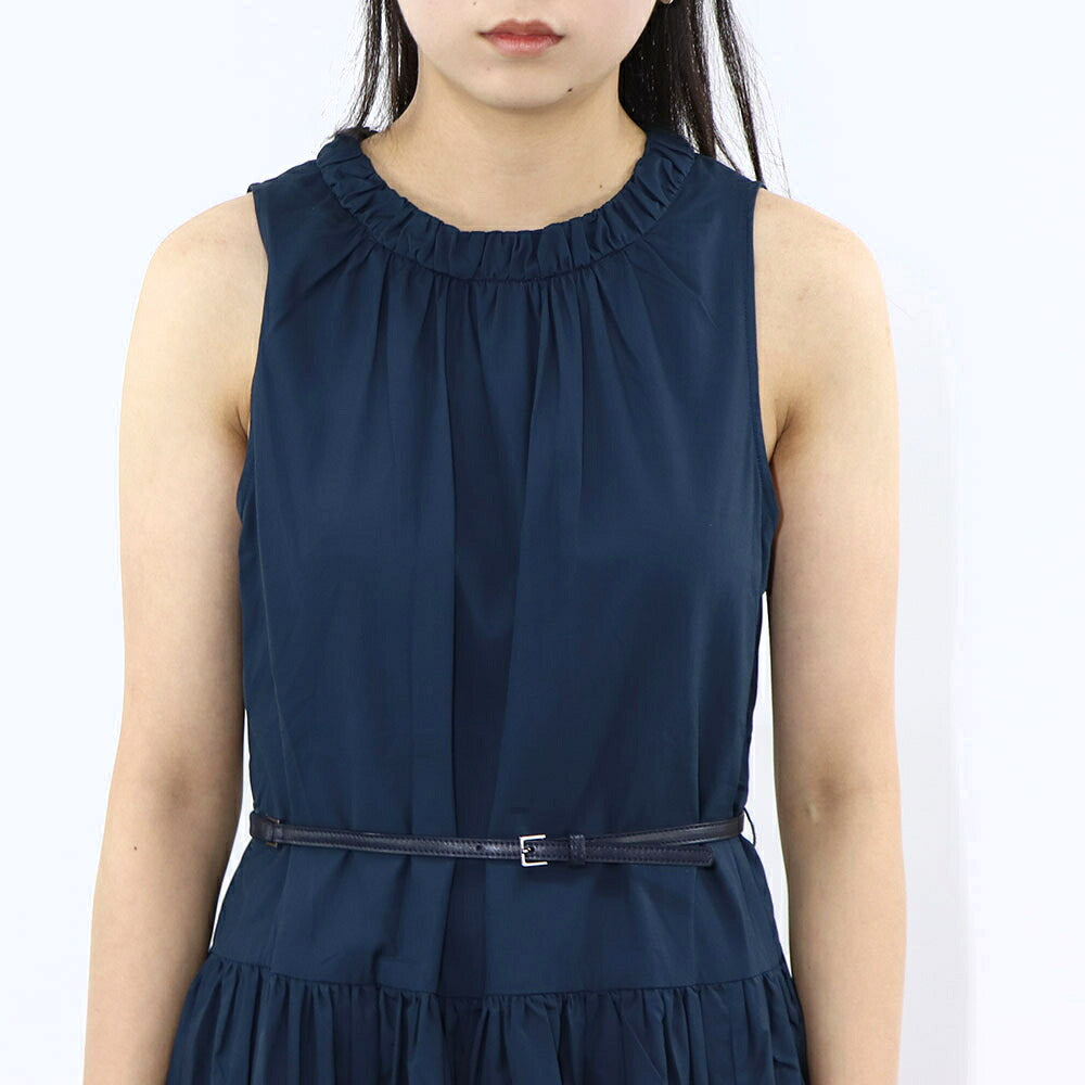 Max Mara ワンピース ネイビー Aライン ベルト付き 19221053
