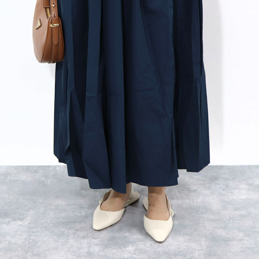Max Mara ワンピース ネイビー Aライン ベルト付き 19221053