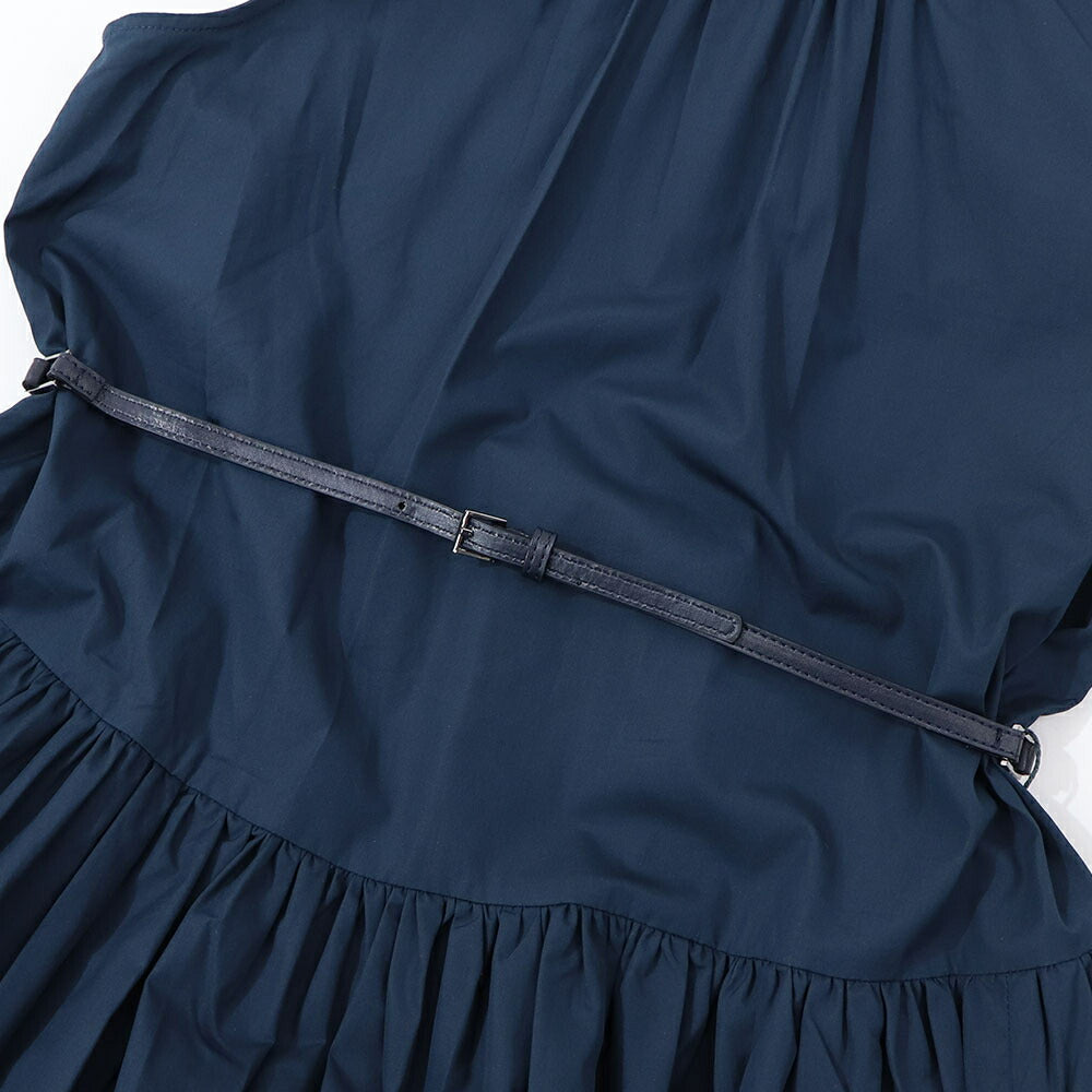 Max Mara ワンピース ネイビー Aライン ベルト付き 19221053