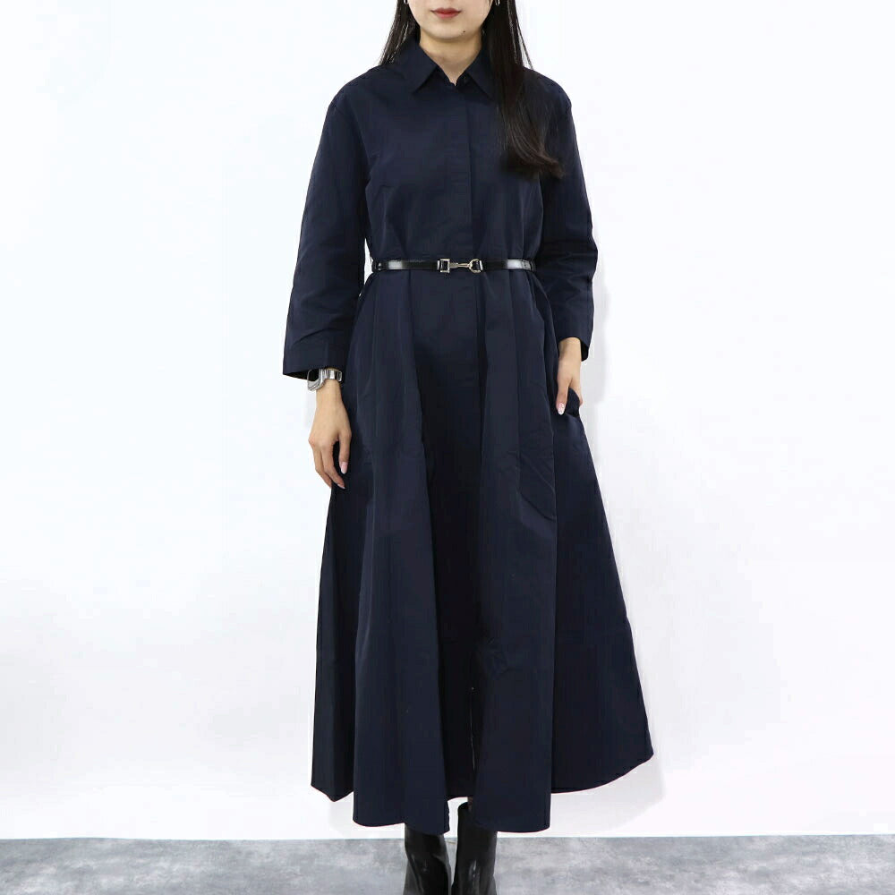 Max Mara ネイビー Ａライン シャツワンピース 19221081