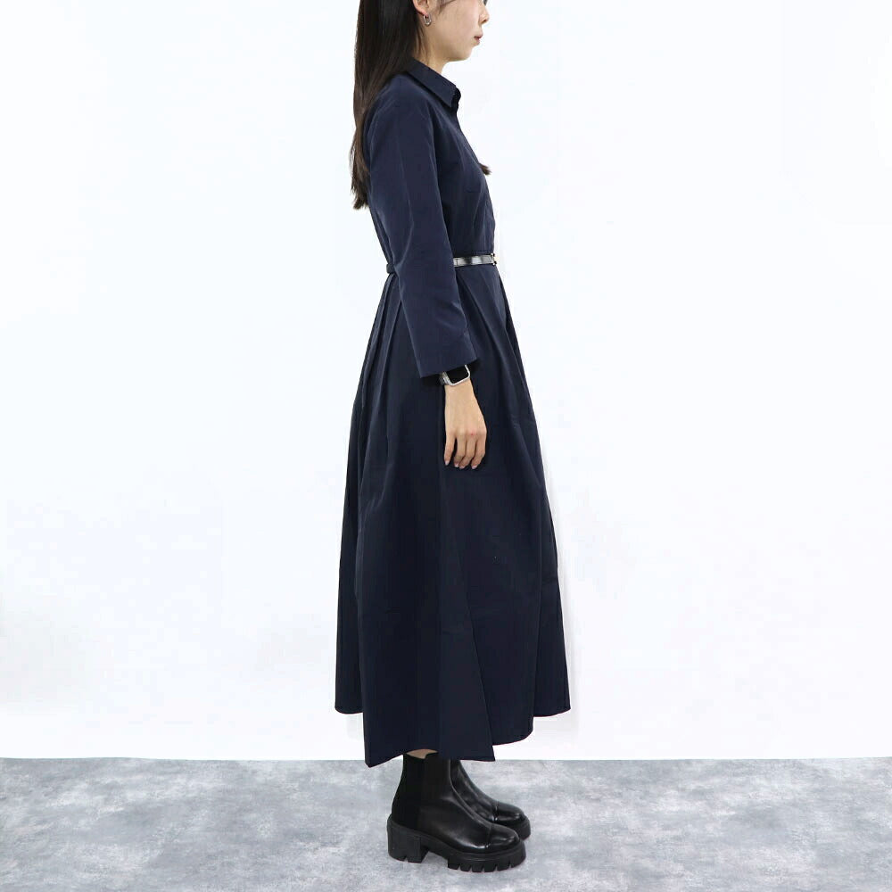 Max Mara ネイビー Ａライン シャツワンピース 19221081