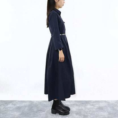 Max Mara ネイビー Ａライン シャツワンピース 19221081