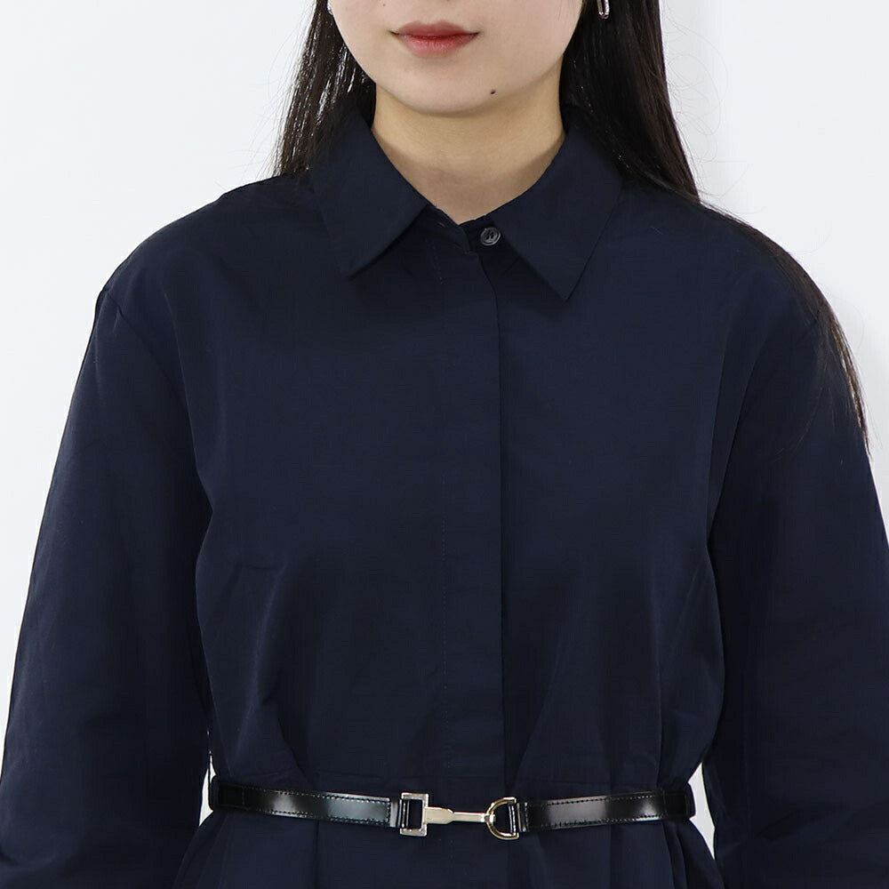 Max Mara ネイビー Ａライン シャツワンピース 19221081