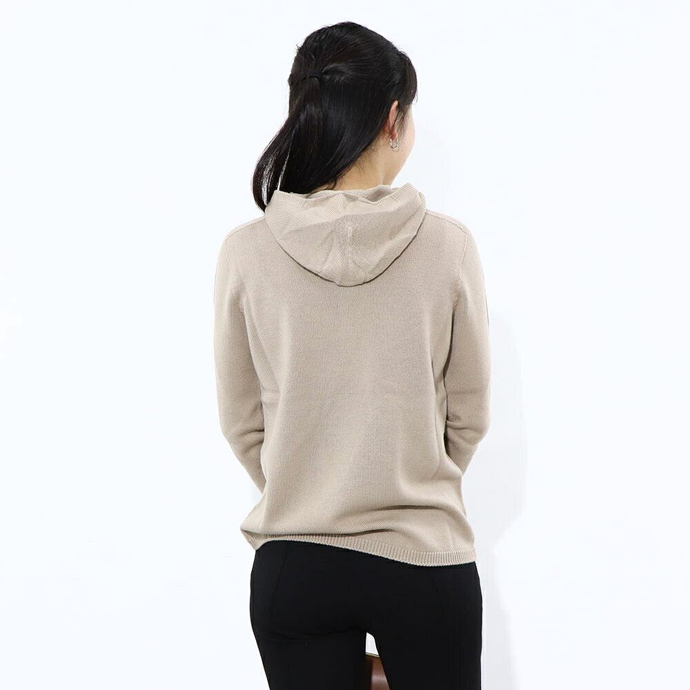 Max Mara ニット ベージュ フード付き 無地