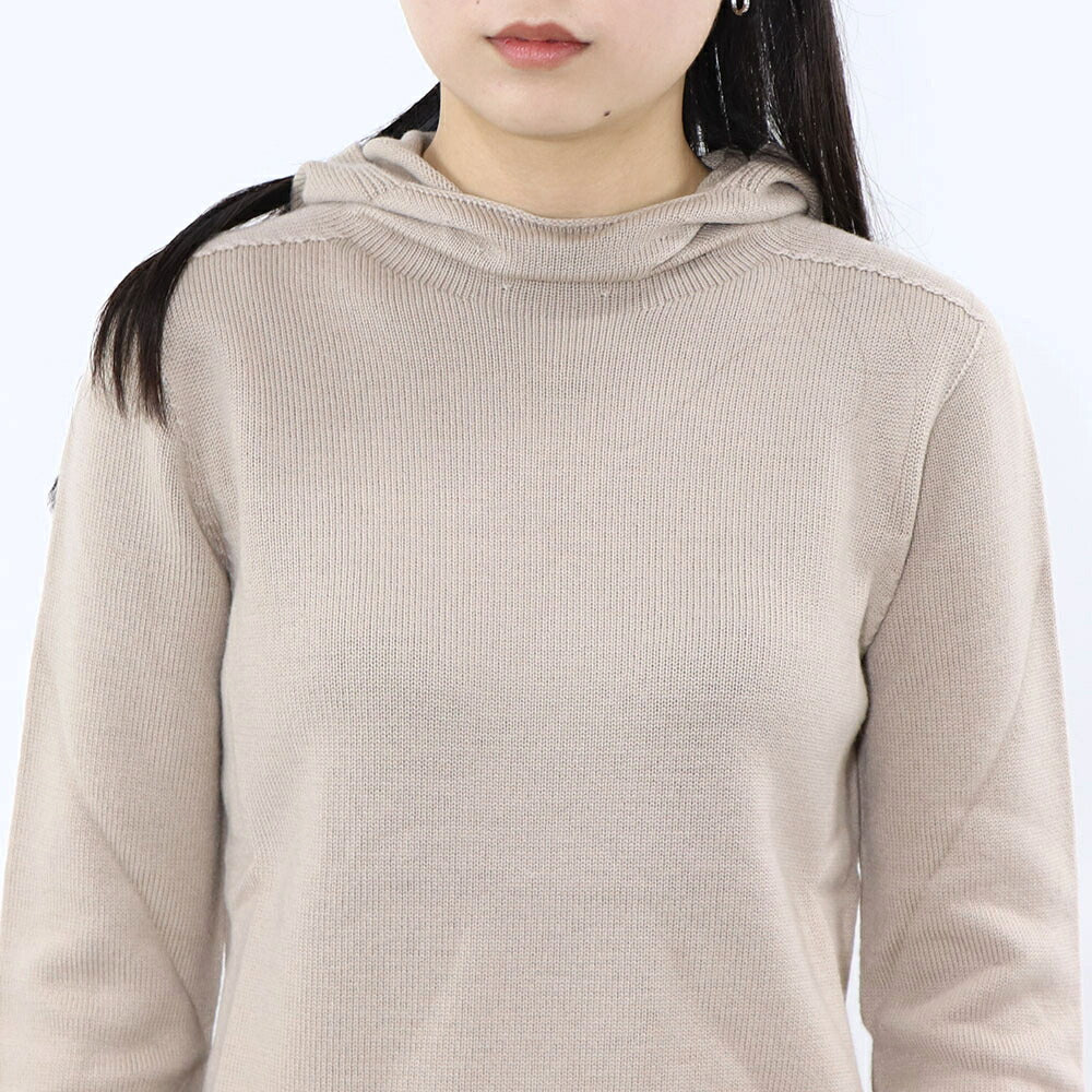 Max Mara ニット ベージュ フード付き 無地