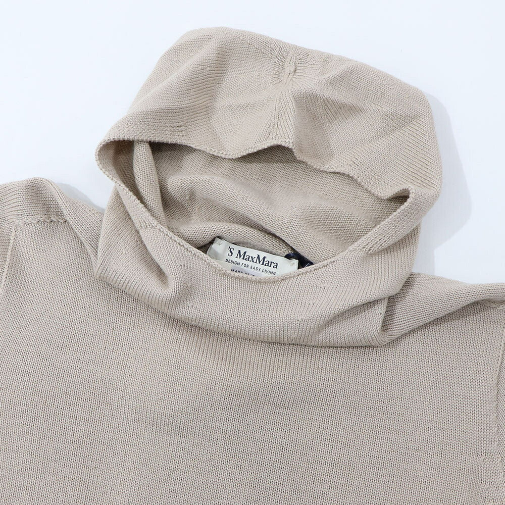 Max Mara ニット ベージュ フード付き 無地