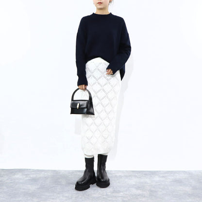 Max Mara ニット ネイビー クルーネック シンプル ニット セーター 19361091