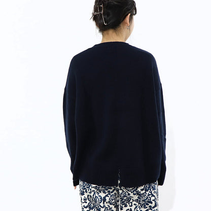 Max Mara ニット ネイビー クルーネック シンプル ニット セーター 19361091