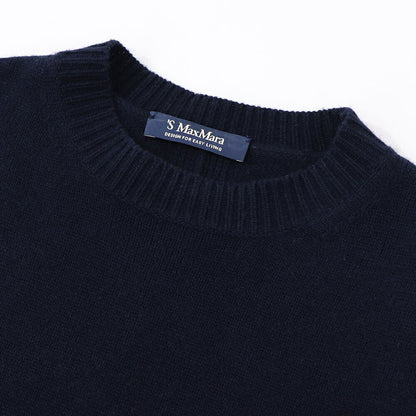 Max Mara ニット ネイビー クルーネック シンプル ニット セーター 19361091