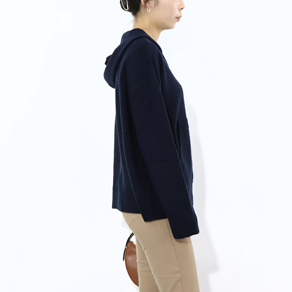 Max Mara ニット ネイビー ニット フード付き セーター 19361121