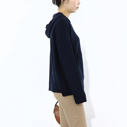 Max Mara ニット ネイビー ニット フード付き セーター 19361121