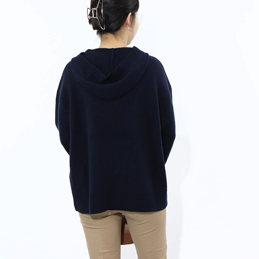 Max Mara ニット ネイビー ニット フード付き セーター 19361121