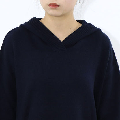 Max Mara ニット ネイビー ニット フード付き セーター 19361121