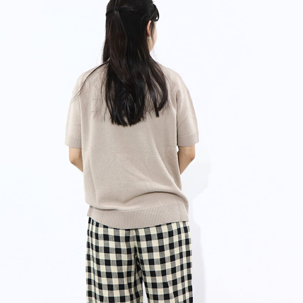 Max Mara ニット ベージュ グレー ニット セーター ショートスリーブ バージン19361131