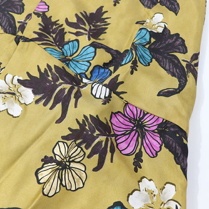 Max Mara ワンピース マスタード シルク 花柄 Vネック 92211832