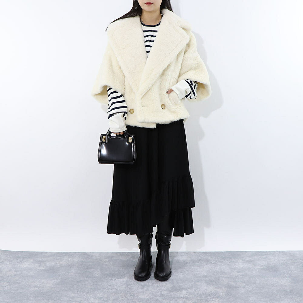 Max Mara コート RIGA ホワイト シンプル テディベア ショートジャケット 10810131