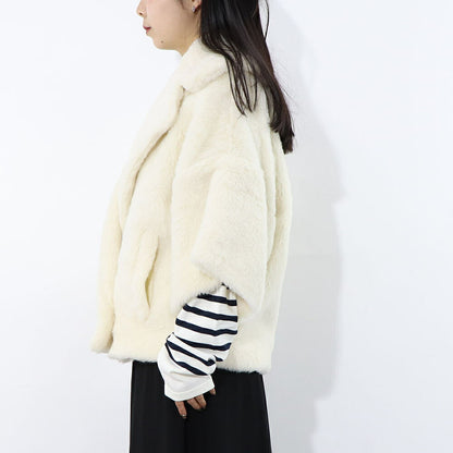 Max Mara コート RIGA ホワイト シンプル テディベア ショートジャケット 10810131