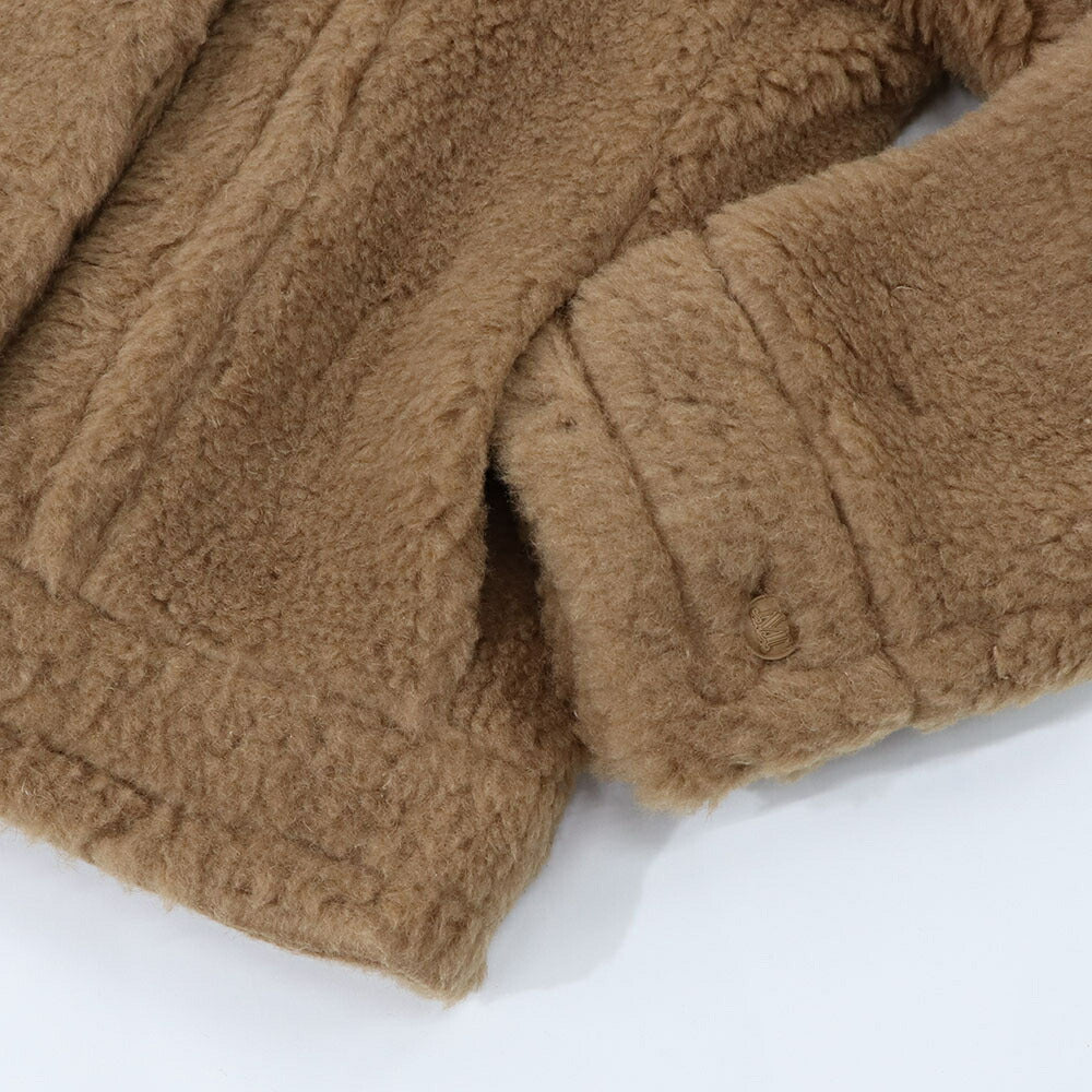 Max Mara コート TTEDDINO ブラウン キャメル シルク ショートジャケット 襟付き 10860439