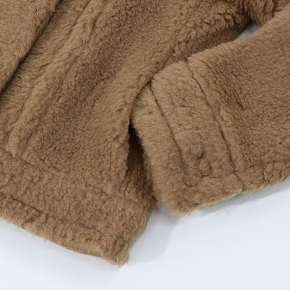 Max Mara コート TTEDDINO ブラウン キャメル シルク ショートジャケット 襟付き 10860439