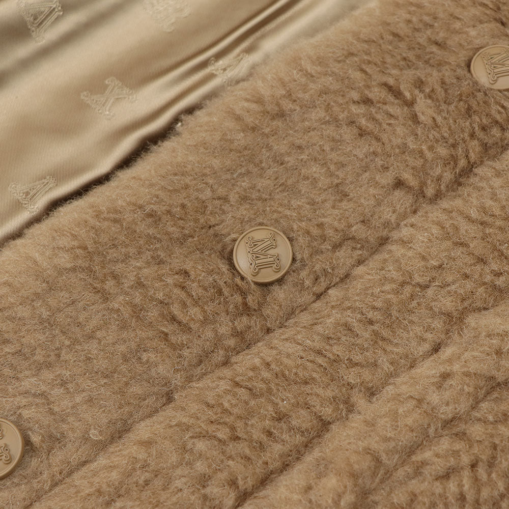 Max Mara コート TTEDDINO ブラウン キャメル シルク ショートジャケット 襟付き 10860439