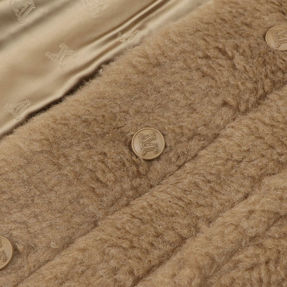 Max Mara コート TTEDDINO ブラウン キャメル シルク ショートジャケット 襟付き 10860439