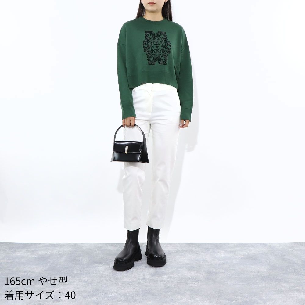 Max Mara ロングパンツ ホワイト トラウザーパンツ テーパードパンツ 11310932