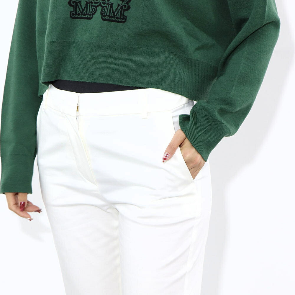 Max Mara ロングパンツ ホワイト トラウザーパンツ テーパードパンツ 11310932