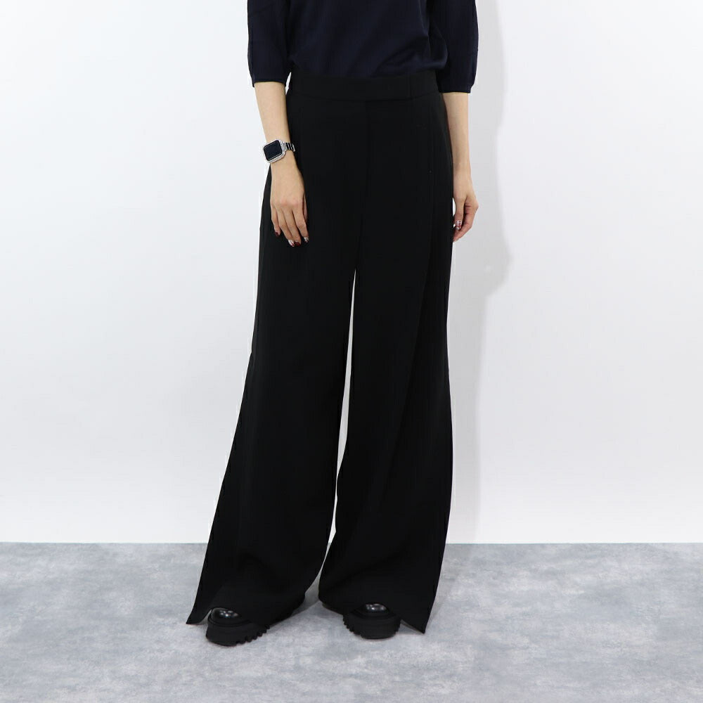 Max Mara ロングパンツ ブラック ワイドパンツ スリット 11360639