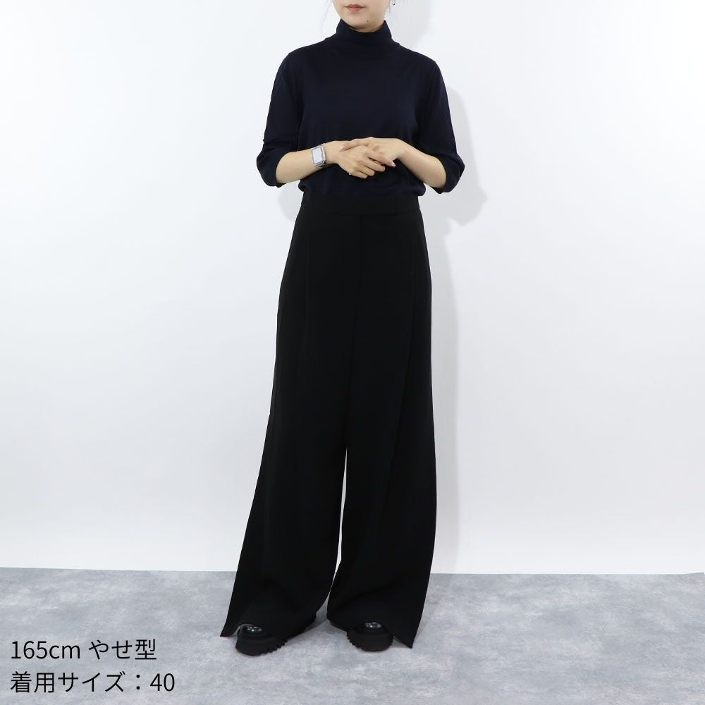Max Mara ロングパンツ ブラック ワイドパンツ スリット 11360639