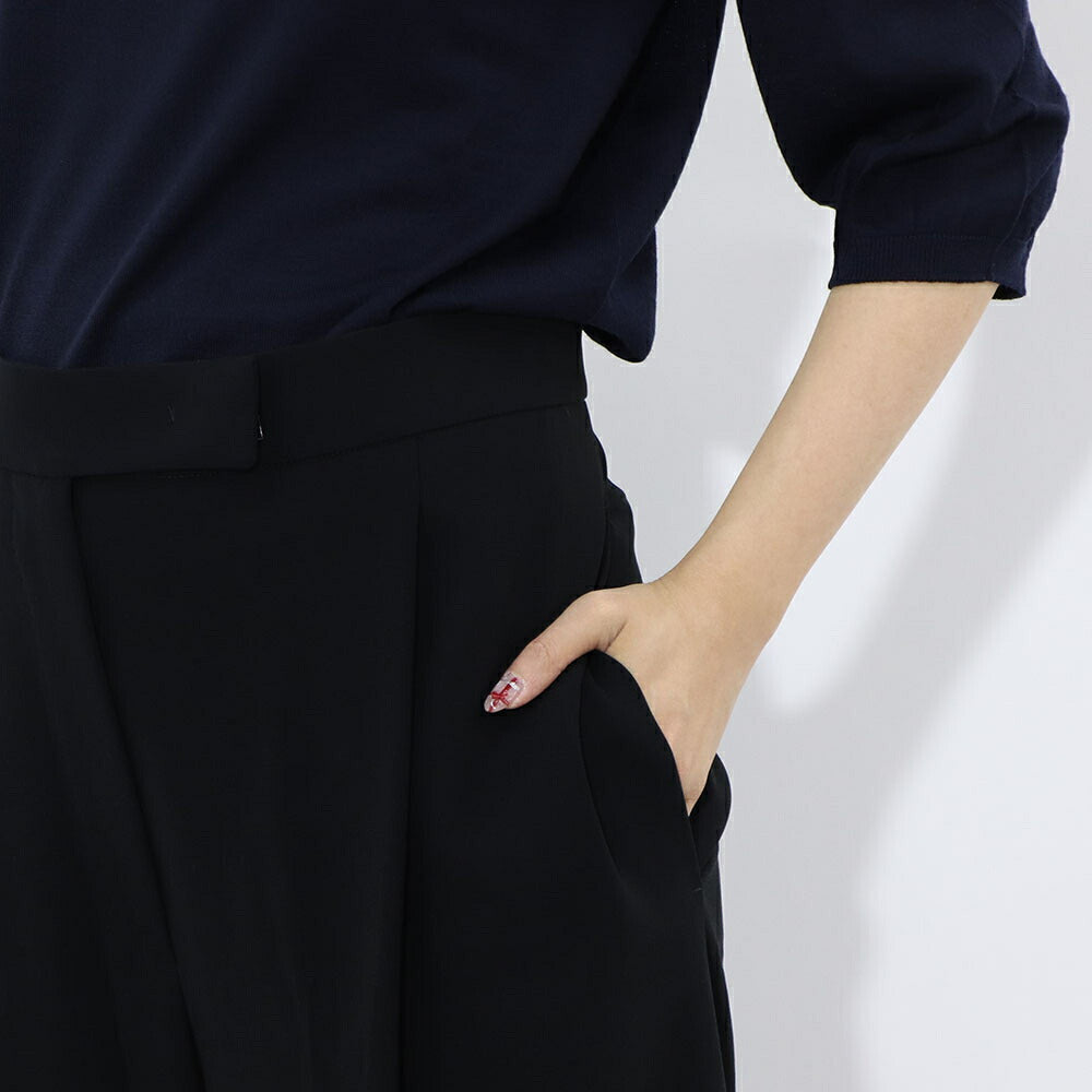 Max Mara ロングパンツ ブラック ワイドパンツ スリット 11360639