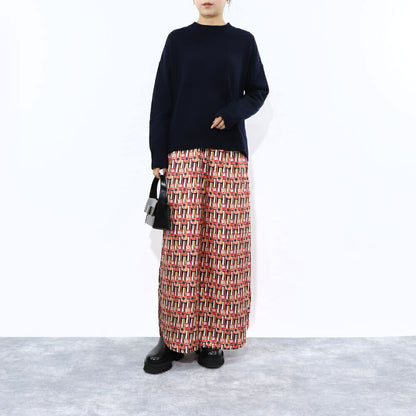 Max Mara ロングパンツ マルチカラー シルク ネイルポリッシュ プリント ワイドパンツ 11362639