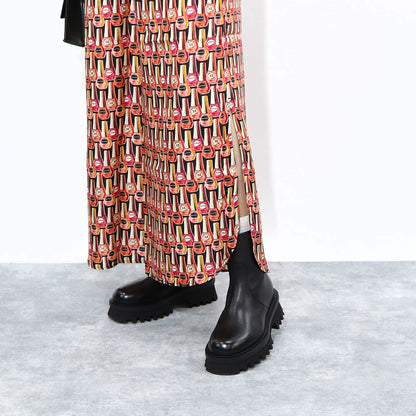 Max Mara ロングパンツ マルチカラー シルク ネイルポリッシュ プリント ワイドパンツ 11362639