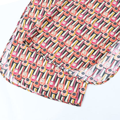 Max Mara ロングパンツ マルチカラー シルク ネイルポリッシュ プリント ワイドパンツ 11362639