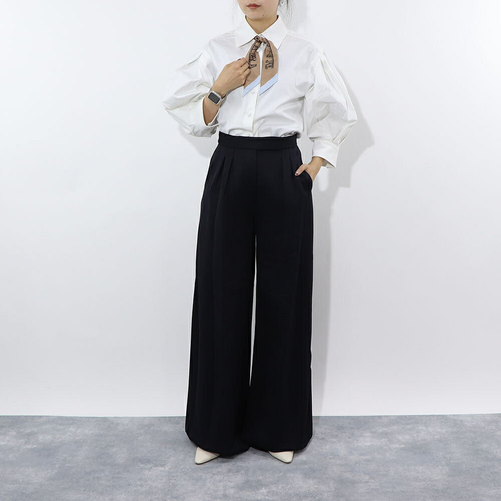 Max Mara ロングパンツ ブラック スラックス ワイドパンツ ハイウエスト 11781021