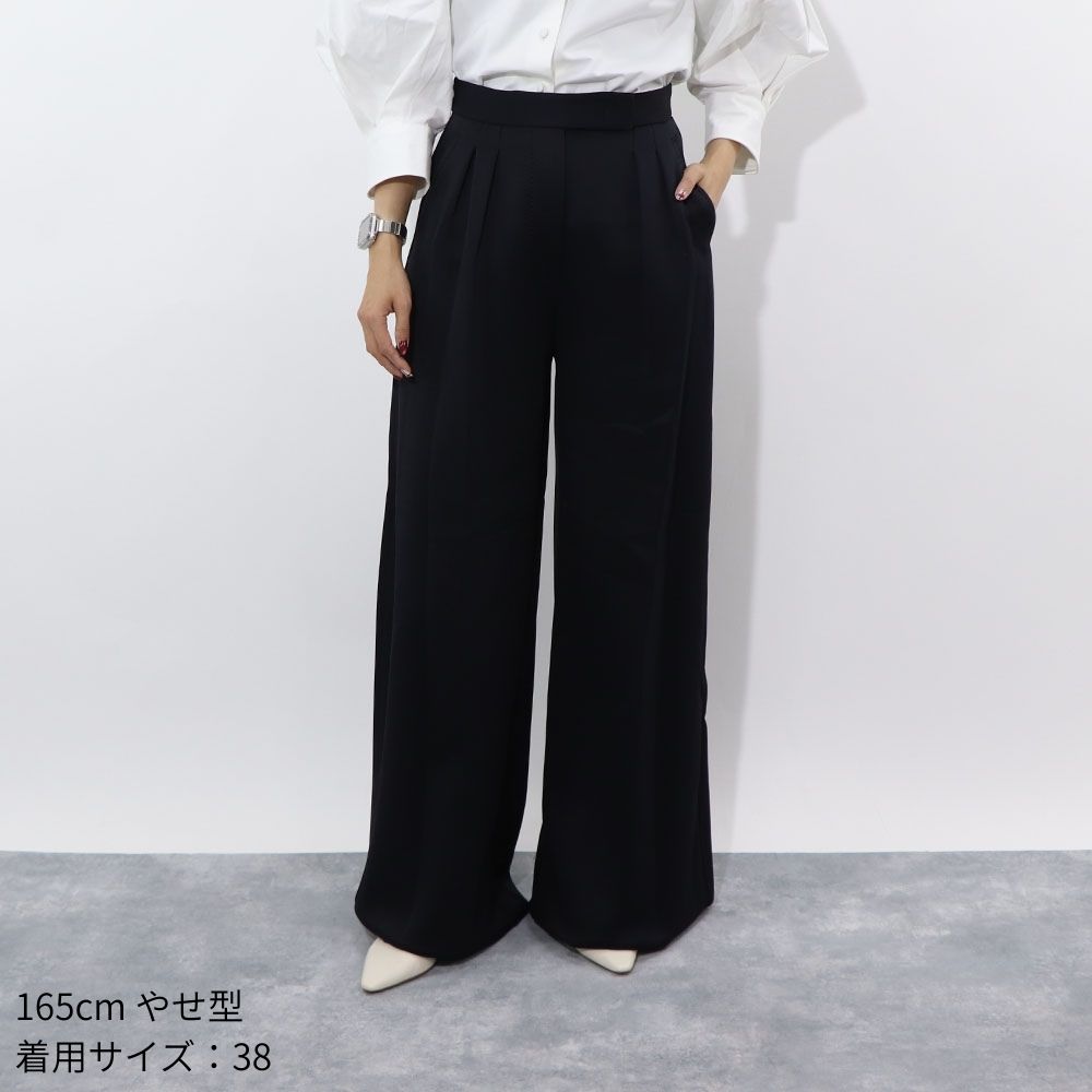 Max Mara ロングパンツ ブラック スラックス ワイドパンツ ハイウエスト 11781021