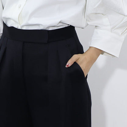 Max Mara ロングパンツ ブラック スラックス ワイドパンツ ハイウエスト 11781021