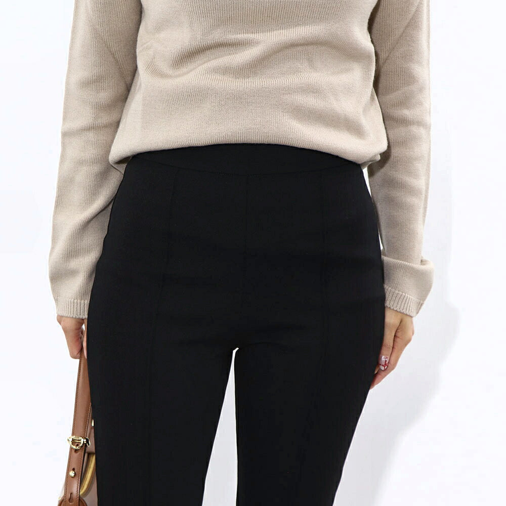 Max Mara ロングパンツ ブラック スキニーフィットパンツ ステッチ加工 17860533