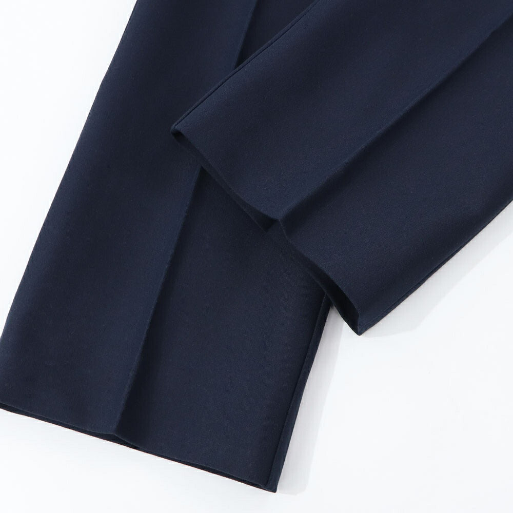 Max Mara ロングパンツ ネイビー ビスコース スラックス センタープレス 19131111