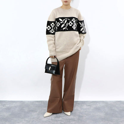 Max Mara ロングパンツ ブラウン 合皮パンツ ワイドパンツ 19781021