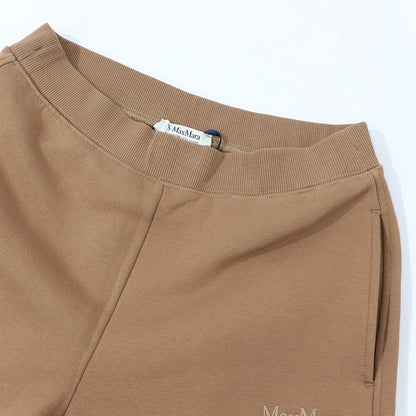 Max Mara ロングパンツ キャメル スウェットパンツ リラックスパンツ ワンポイントロゴ 19781041