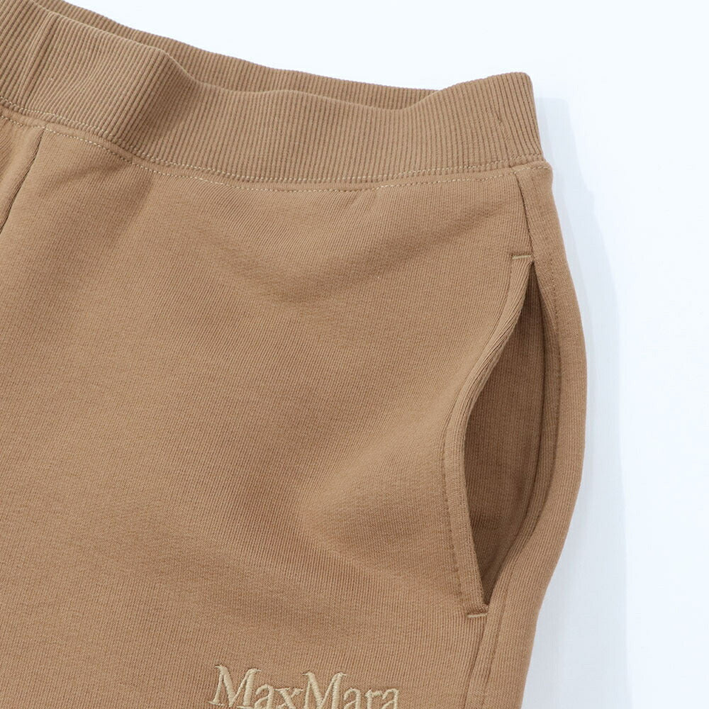 Max Mara ロングパンツ キャメル スウェットパンツ リラックスパンツ ワンポイントロゴ 19781041