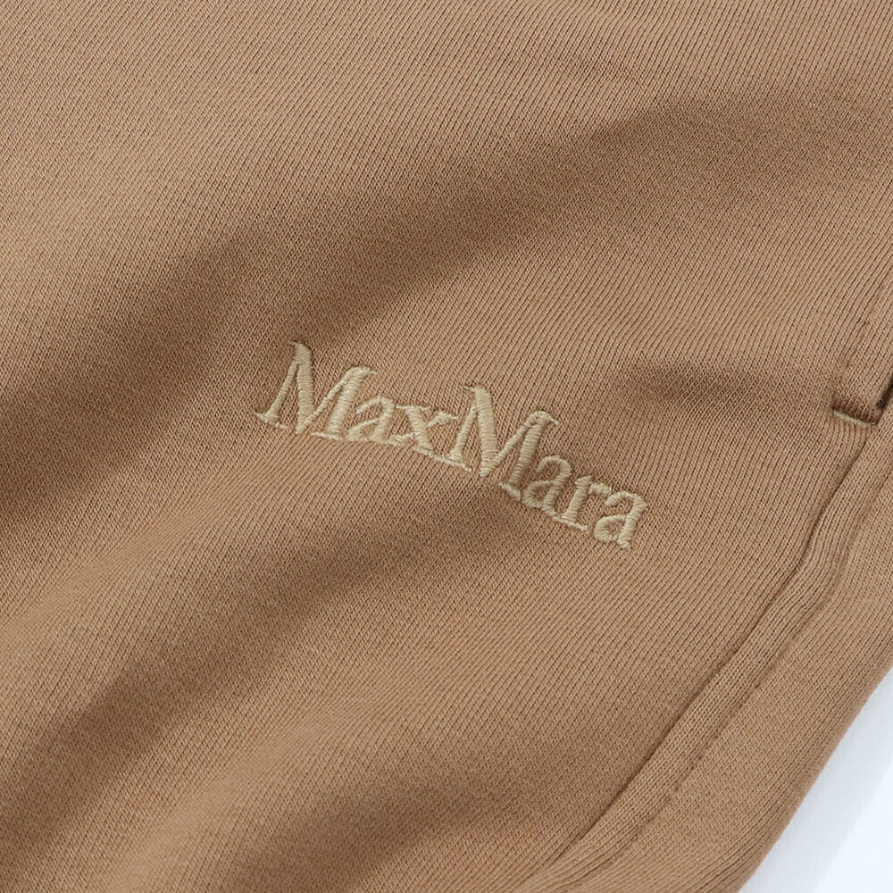Max Mara ロングパンツ キャメル スウェットパンツ リラックスパンツ ワンポイントロゴ 19781041