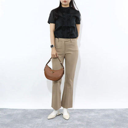 Max Mara ロングパンツ ベージュ グレージュ ビスコース スラックス トラウザーズ シンプル 91310331