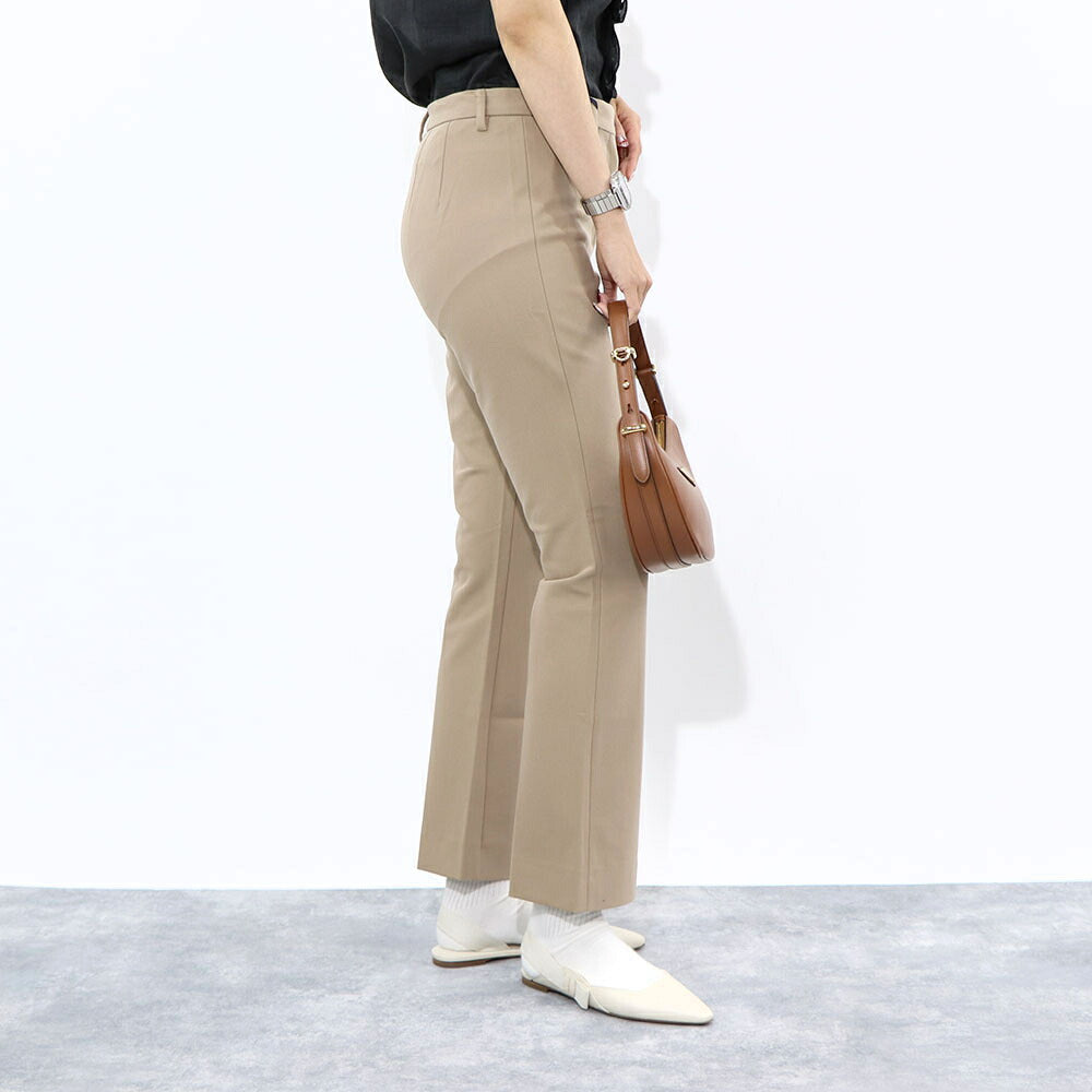 Max Mara ロングパンツ ベージュ グレージュ ビスコース スラックス トラウザーズ シンプル 91310331