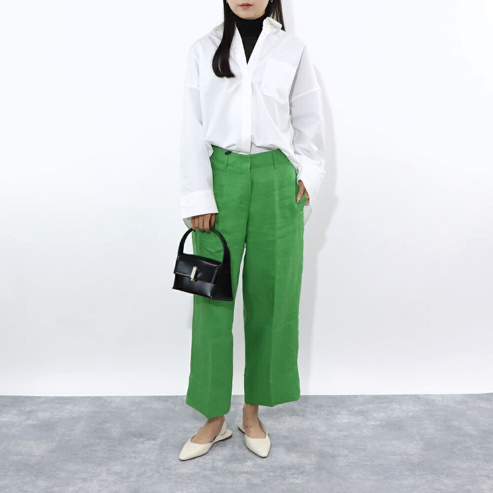 Max Mara ロングパンツ グリーン ストレート ワイドパンツ 91310432