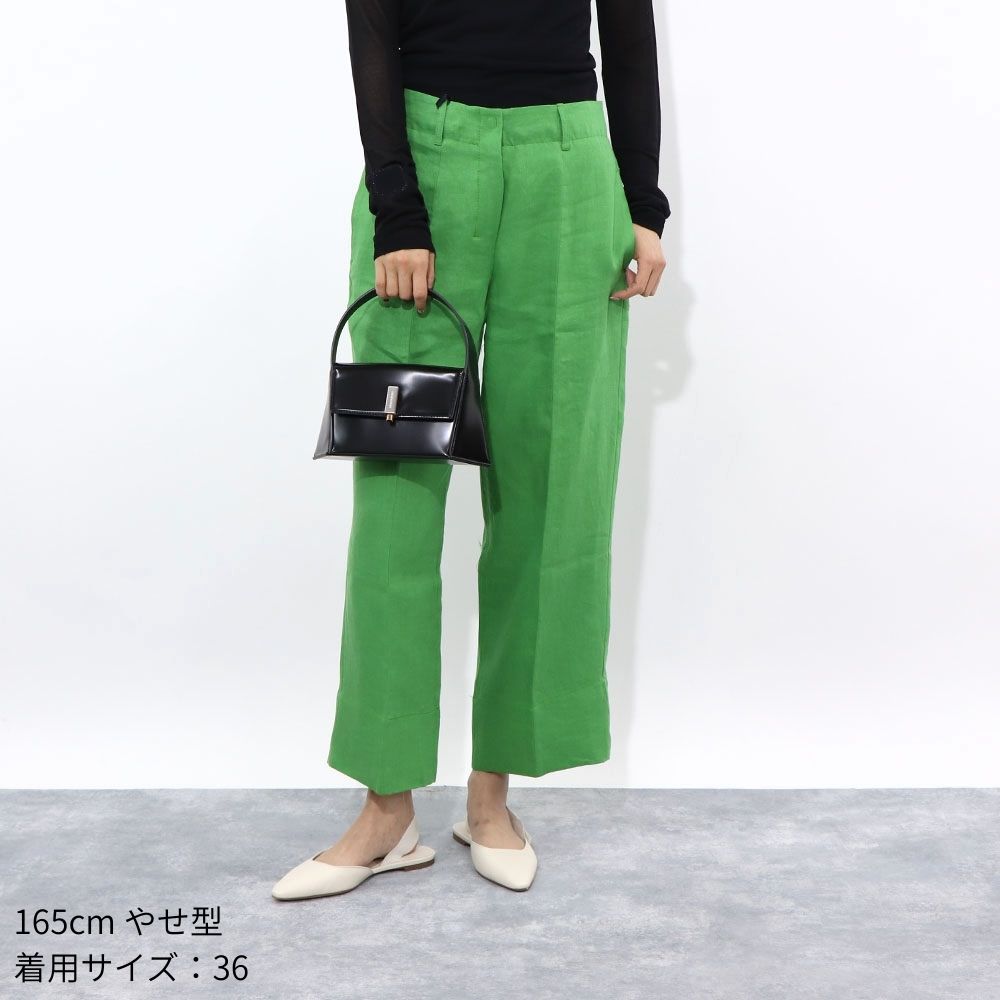 Max Mara ロングパンツ グリーン ストレート ワイドパンツ 91310432