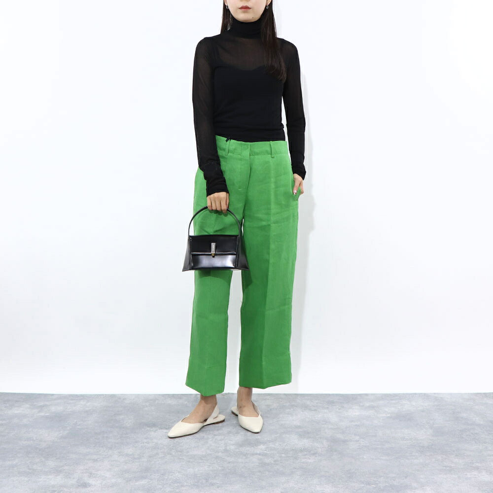 Max Mara ロングパンツ グリーン ストレート ワイドパンツ 91310432