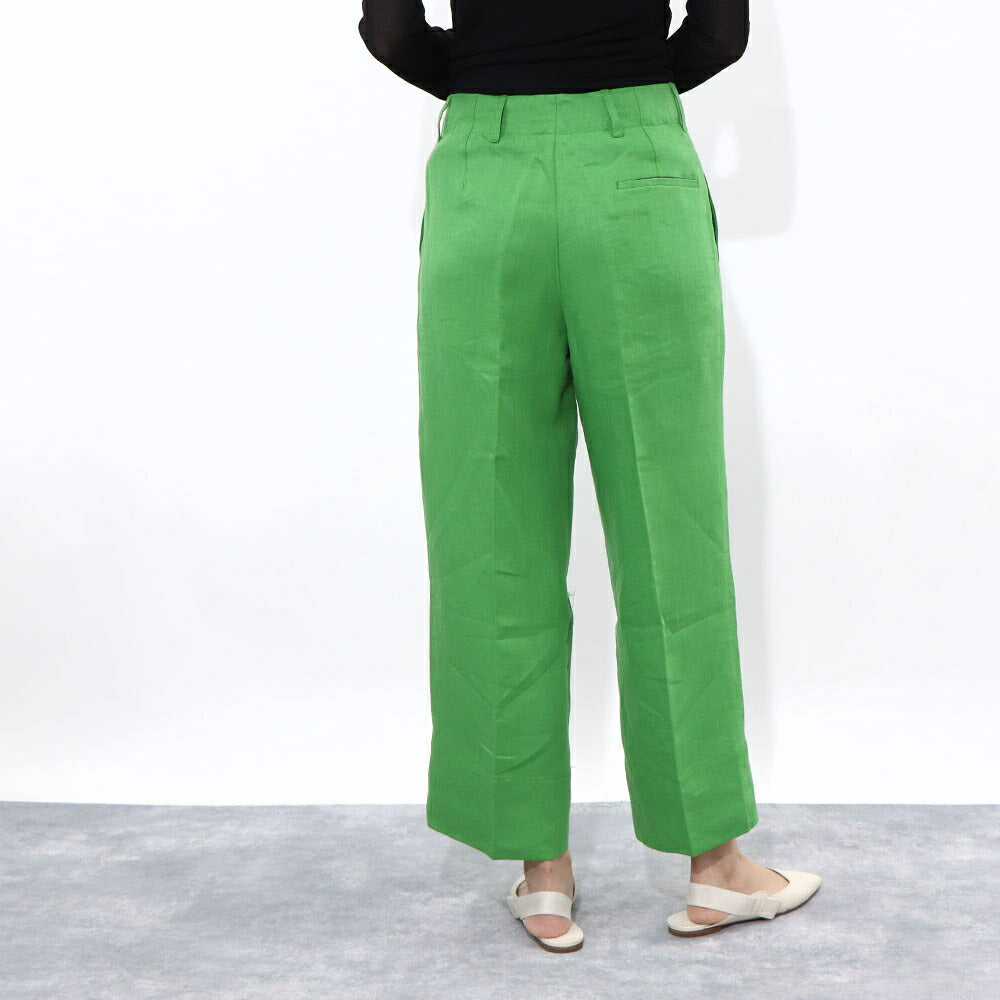 Max Mara ロングパンツ グリーン ストレート ワイドパンツ 91310432